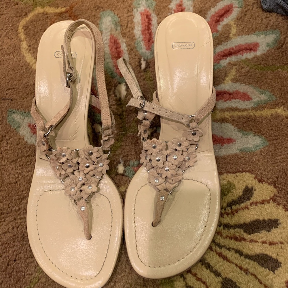 Coach 1” flower heels